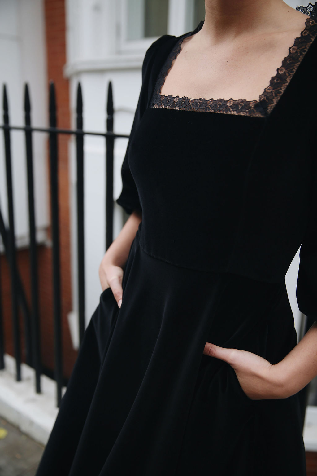 SOPHIE DRESS SOLID BLACK COTTON VELVET Catherine Prevost London SOPHIE DRESS SOLID BLACK COTTON VELVET Catherine Prevost London