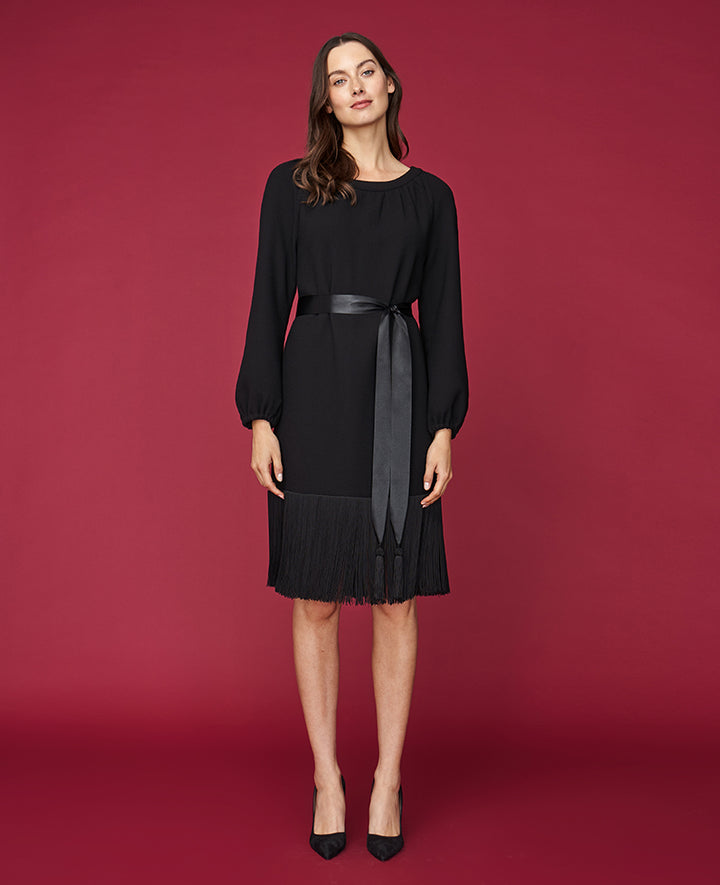 GATSBY DRESS DOUBLE WOOL CREPE BLACK Catherine Prevost London GATSBY DRESS DOUBLE WOOL CREPE BLACK Catherine Prevost London
