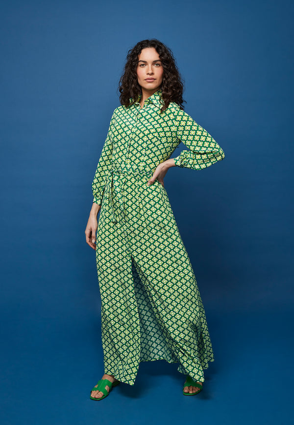 JANNEKE DRESS  FRANGIPANI GREEN CDC