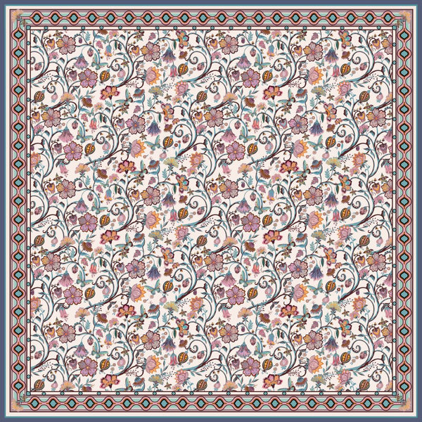 SILK SCARF - PERSIAN GARDEN CREAM