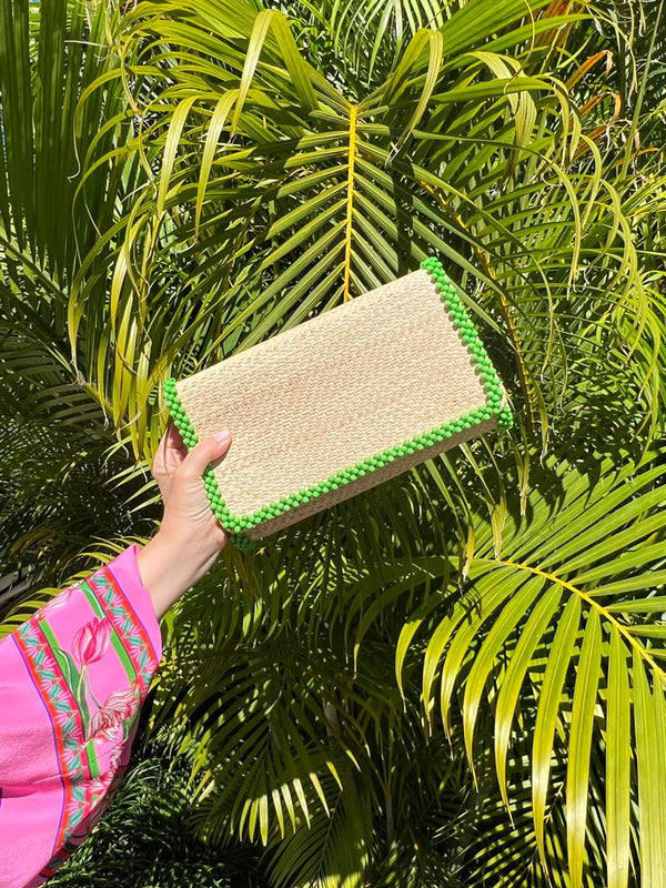 RAFFIA BEADED BAG/CLUTCH